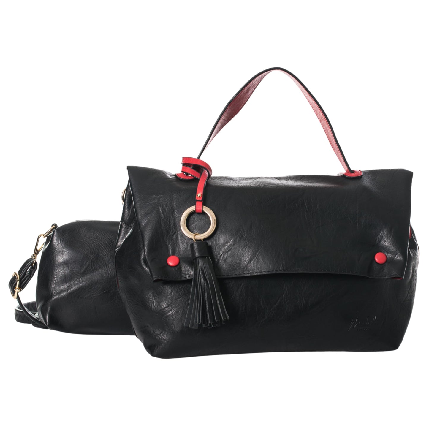 Sage - Large Vegan Leather Shoulder Tote with Second Matching Crossbody Bag