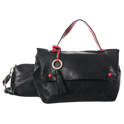 Sage - Large Vegan Leather Shoulder Tote with Second Matching Crossbody Bag