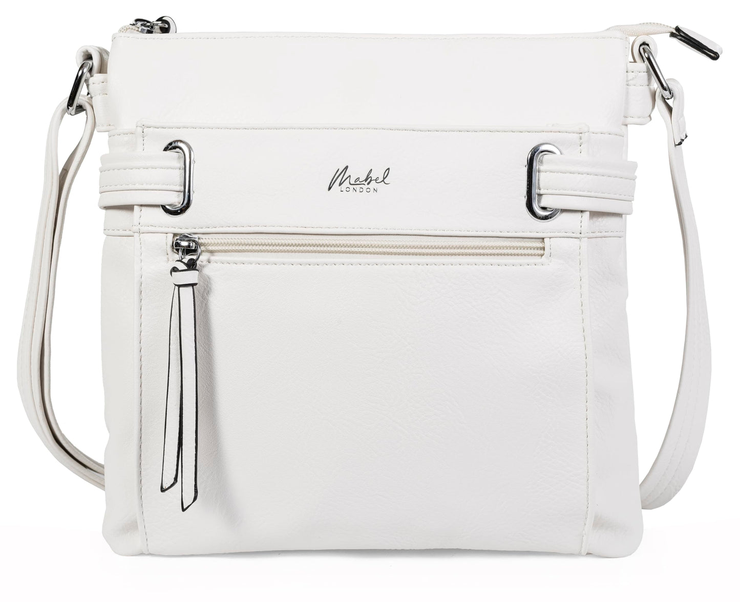 Lara - Small Vegan Leather Crossbody Shoulder Bag with Multiple Pockets & Zip Closure