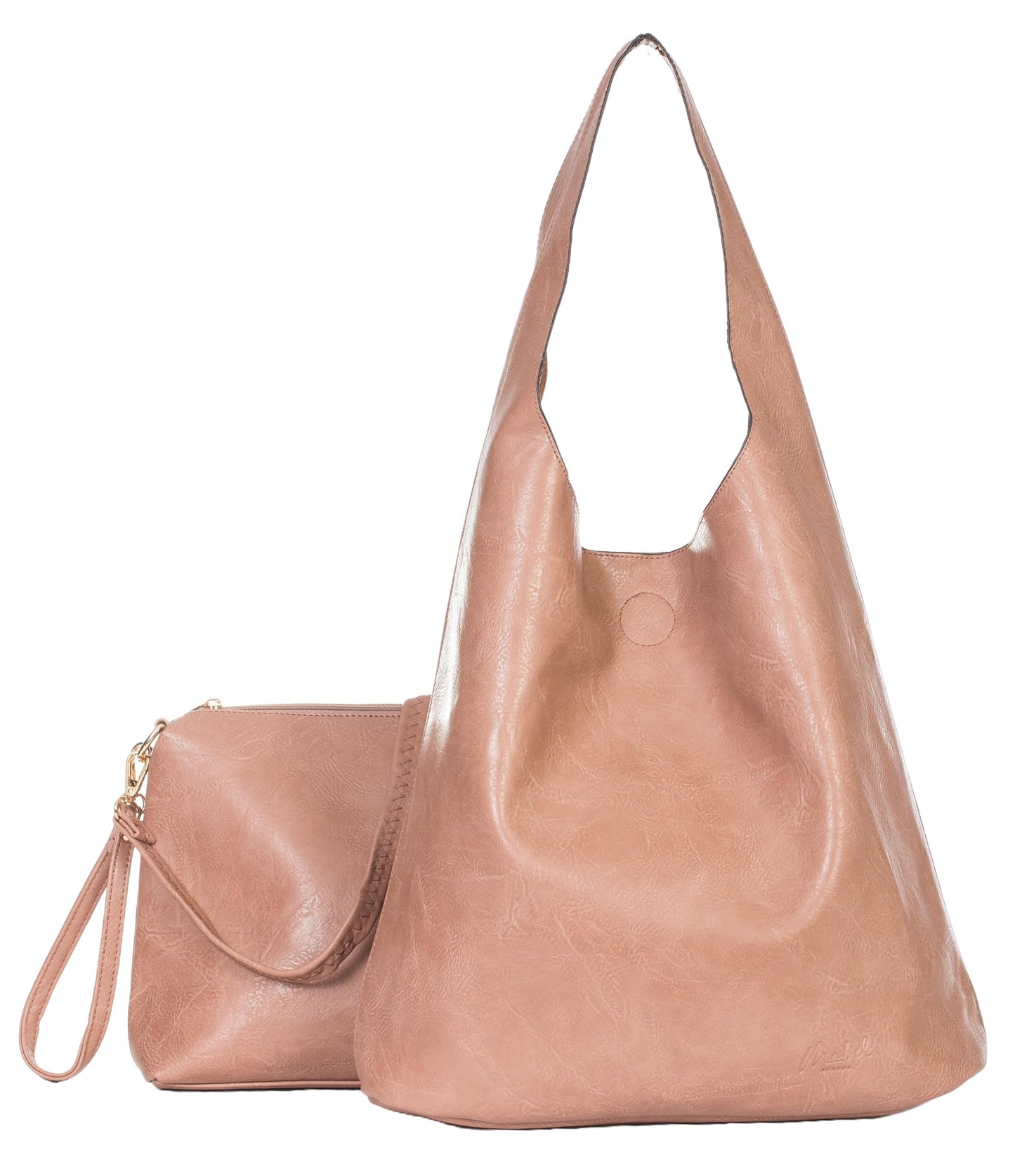 Kitty - Large Vegan Leather Slouch Shoulder Bag with Second Crossbody Bag