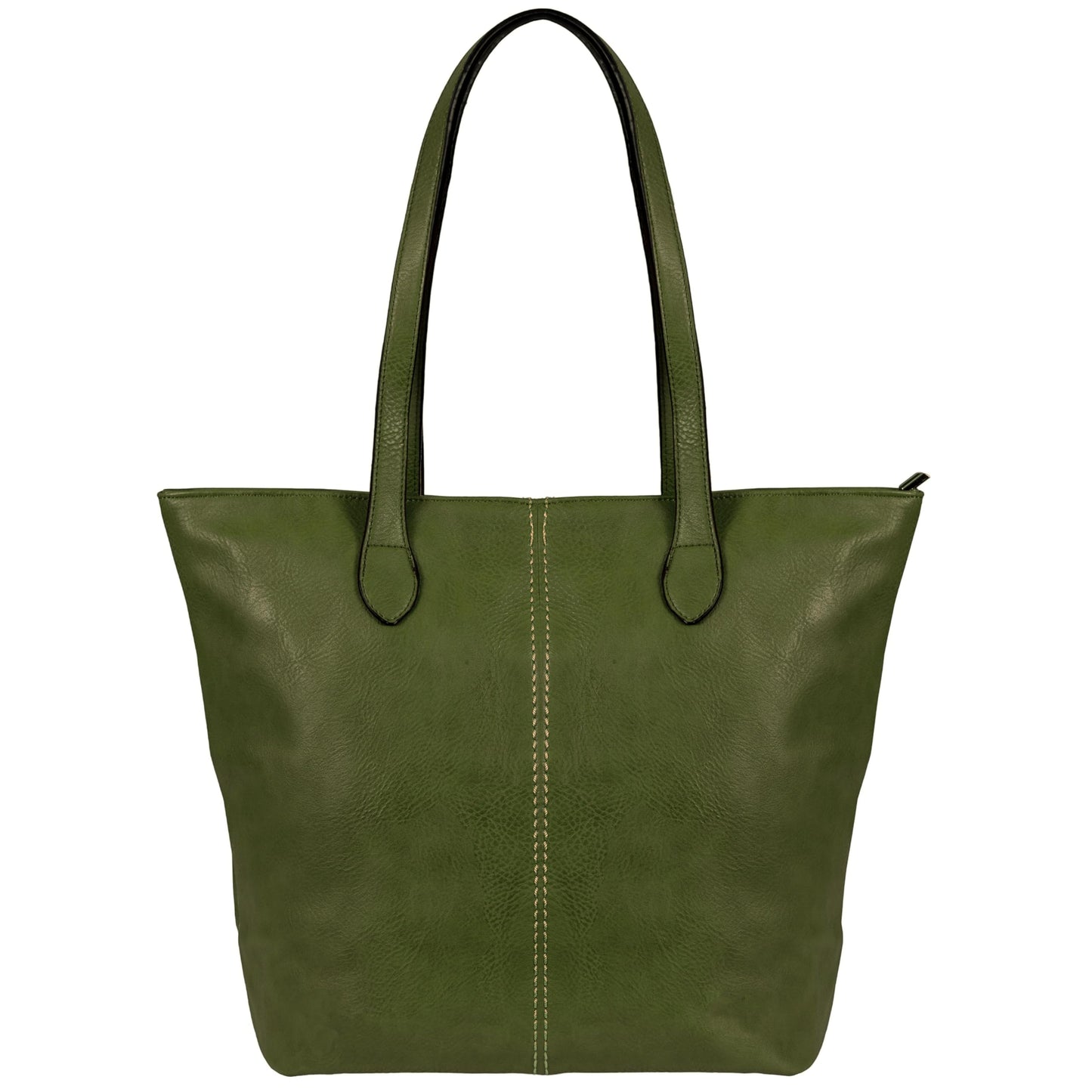 Angela - Large Vegan Leather Shoulder Tote Bag with Zip Closure & Lightweight Design