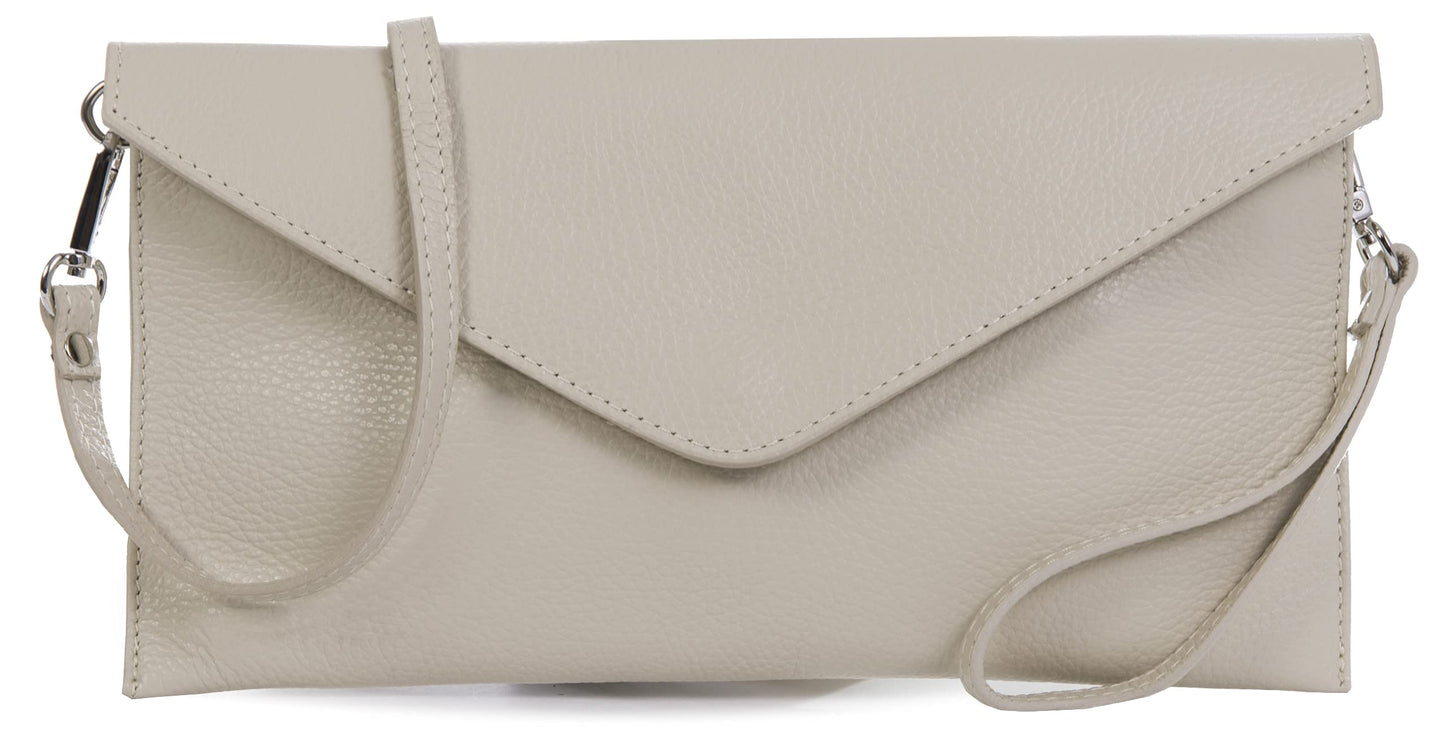 Thea - Genuine Italian Leather Clutch, Crossbody & Wristlet Bag Handmade in Florence