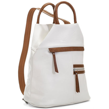 Faye - Contrasting Colour Convertible Backpack to Monostrap Slingbag