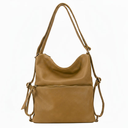 Elsie - Convertible Vegan Leather Shoulder Bag & Backpack with Multiple Compartments