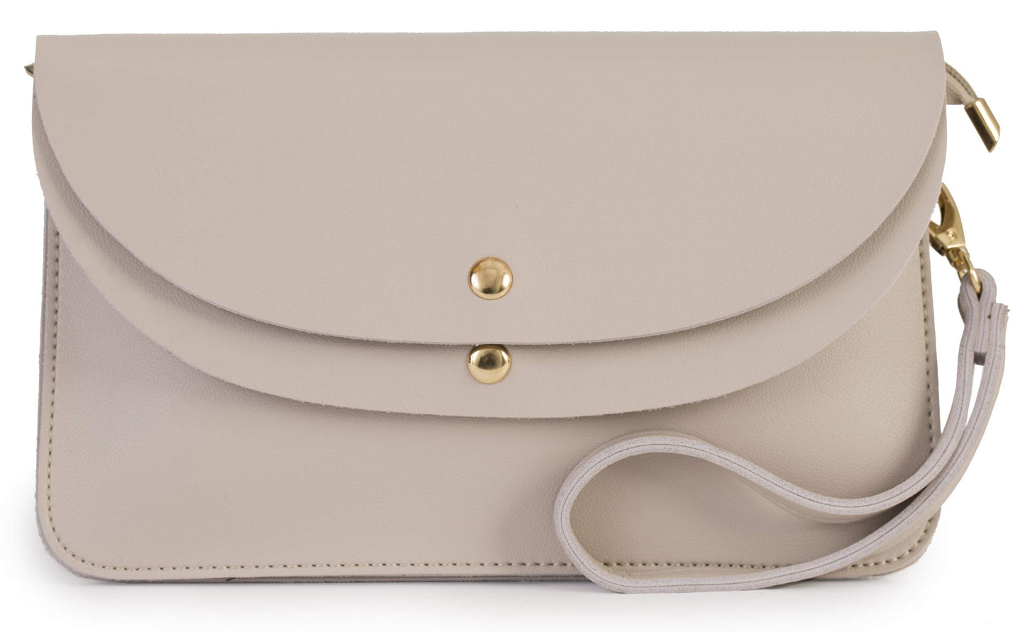 Lilly - Small 3-in-1 Vegan Leather Wristlet Clutch Crossbody Bag with Silver Hardware