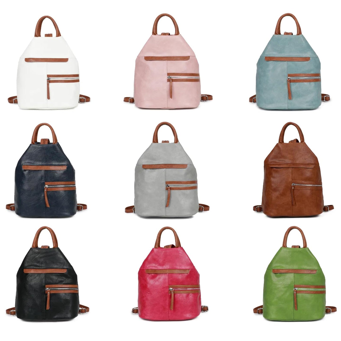 Faye - Contrasting Colour Convertible Backpack to Monostrap Slingbag