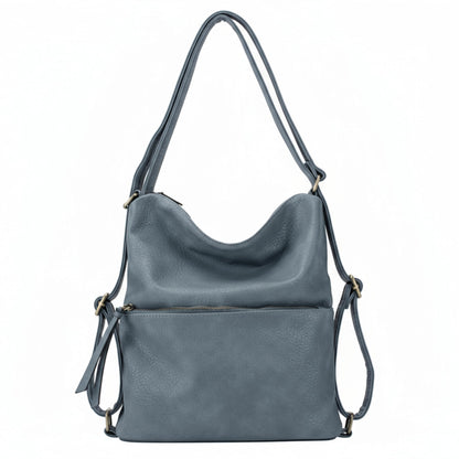 Elsie - Convertible Vegan Leather Shoulder Bag & Backpack with Multiple Compartments