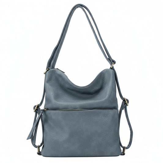 Elsie - Convertible Vegan Leather Shoulder Bag & Backpack with Multiple Compartments