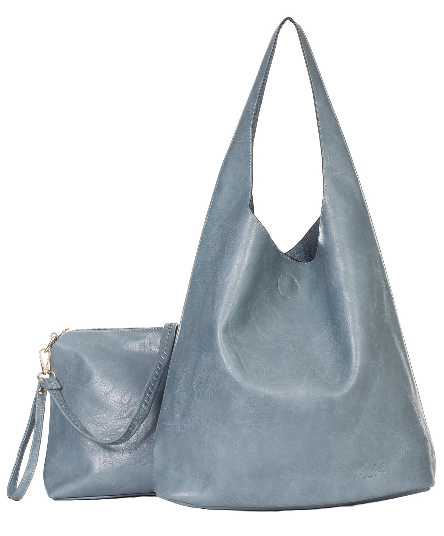 Kitty - Large Vegan Leather Slouch Shoulder Bag with Second Crossbody Bag