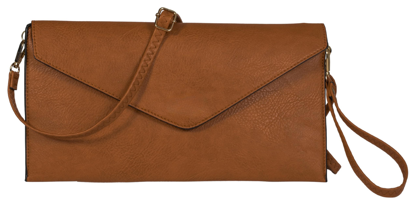 Piper - Vegan Leather Clutch Wristlet with Detachable Strap, Evening Purse Bag