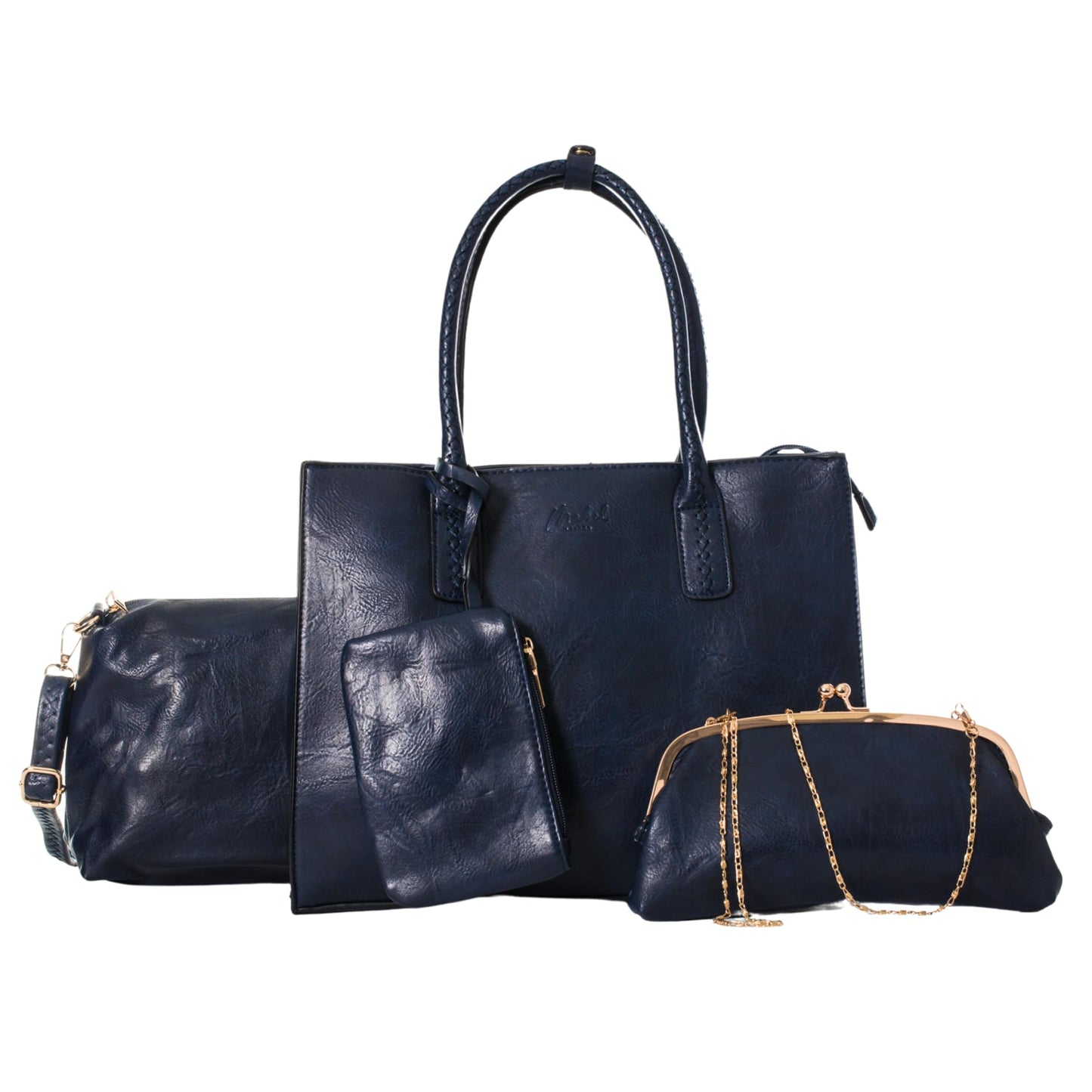 Ava - 3-in-1 Vegan Leather Tote Satchel Set with Crossbody & Pouch