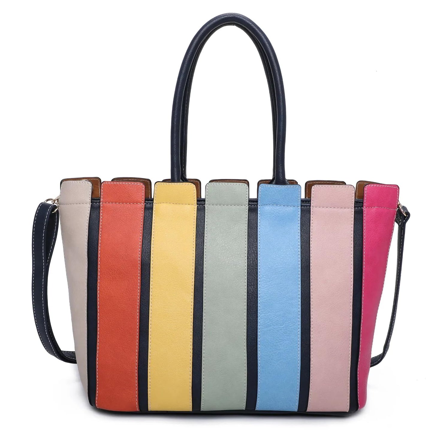 Iris - Medium Vegan Leather Shoulder Tote Bag with Zip Closure & Organised Interior
