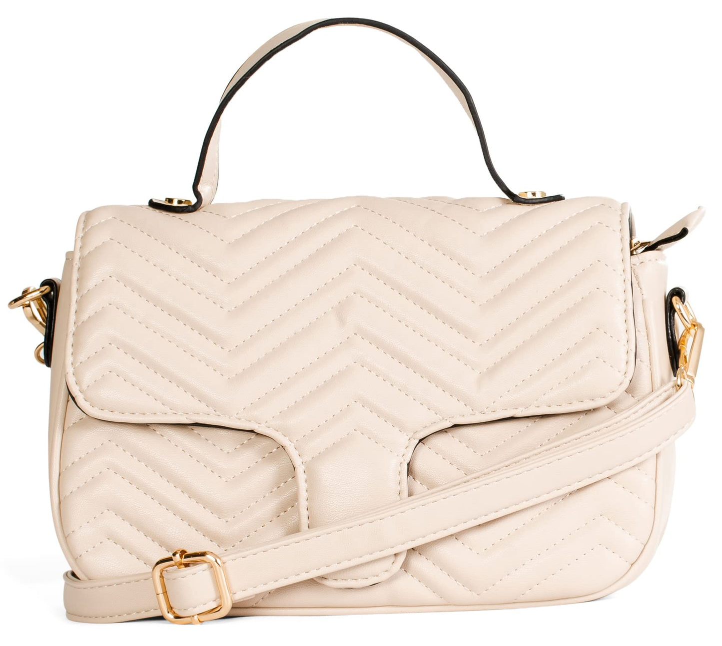 Kiki - Vegan Leather Small Crossbody Bag with Tassel Trim & Flap Zip Closure