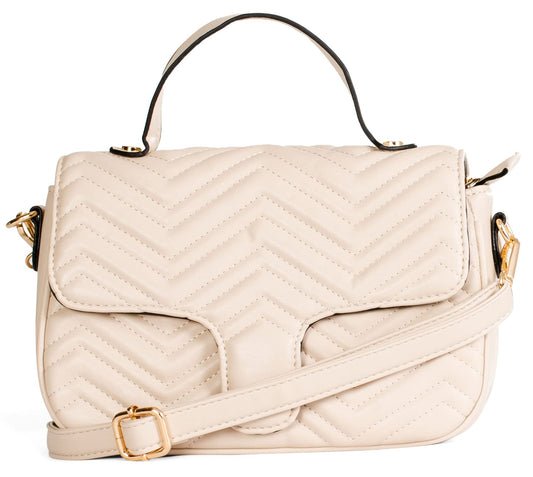 Kiki - Vegan Leather Small Crossbody Bag with Tassel Trim & Flap Zip Closure