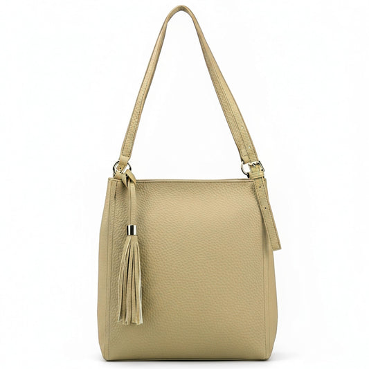 Carmen - Large Vegan Leather Shoulder Tote Handbag with Adjustable Straps for Women