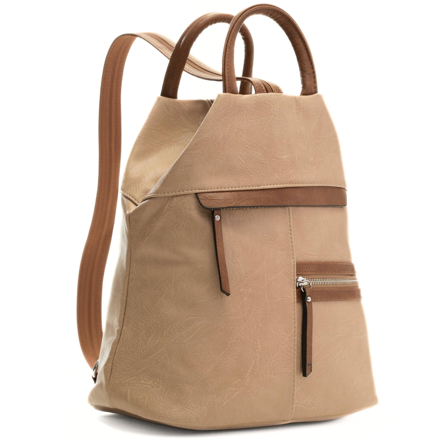 Faye - Contrasting Colour Convertible Backpack to Monostrap Slingbag
