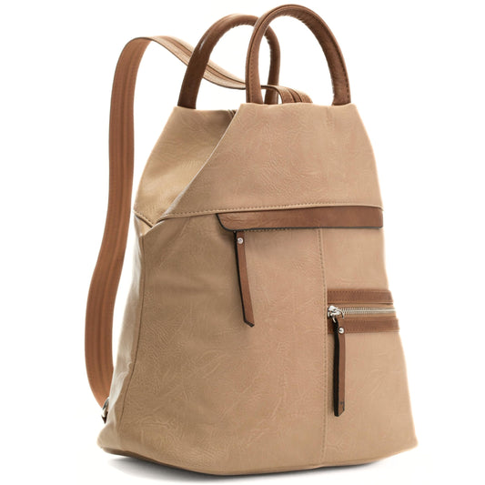 Faye - Contrasting Colour Convertible Backpack to Monostrap Slingbag