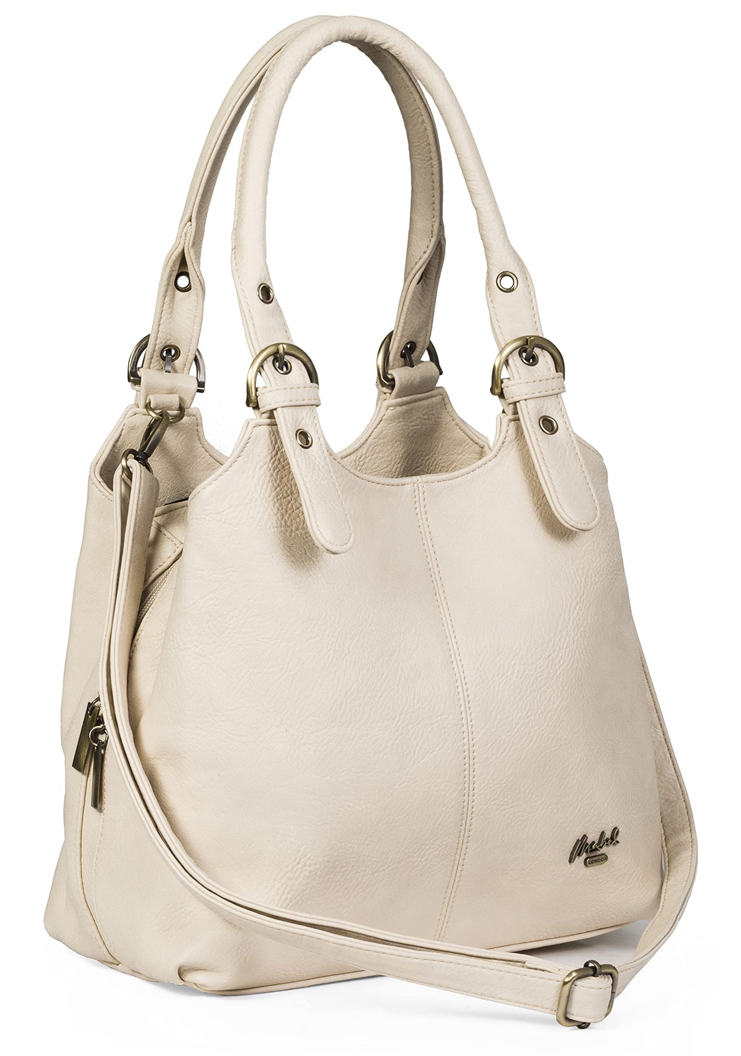 Amelia - Large Vegan Leather Shoulder Tote with Zip Closure & Spacious Organised Interior