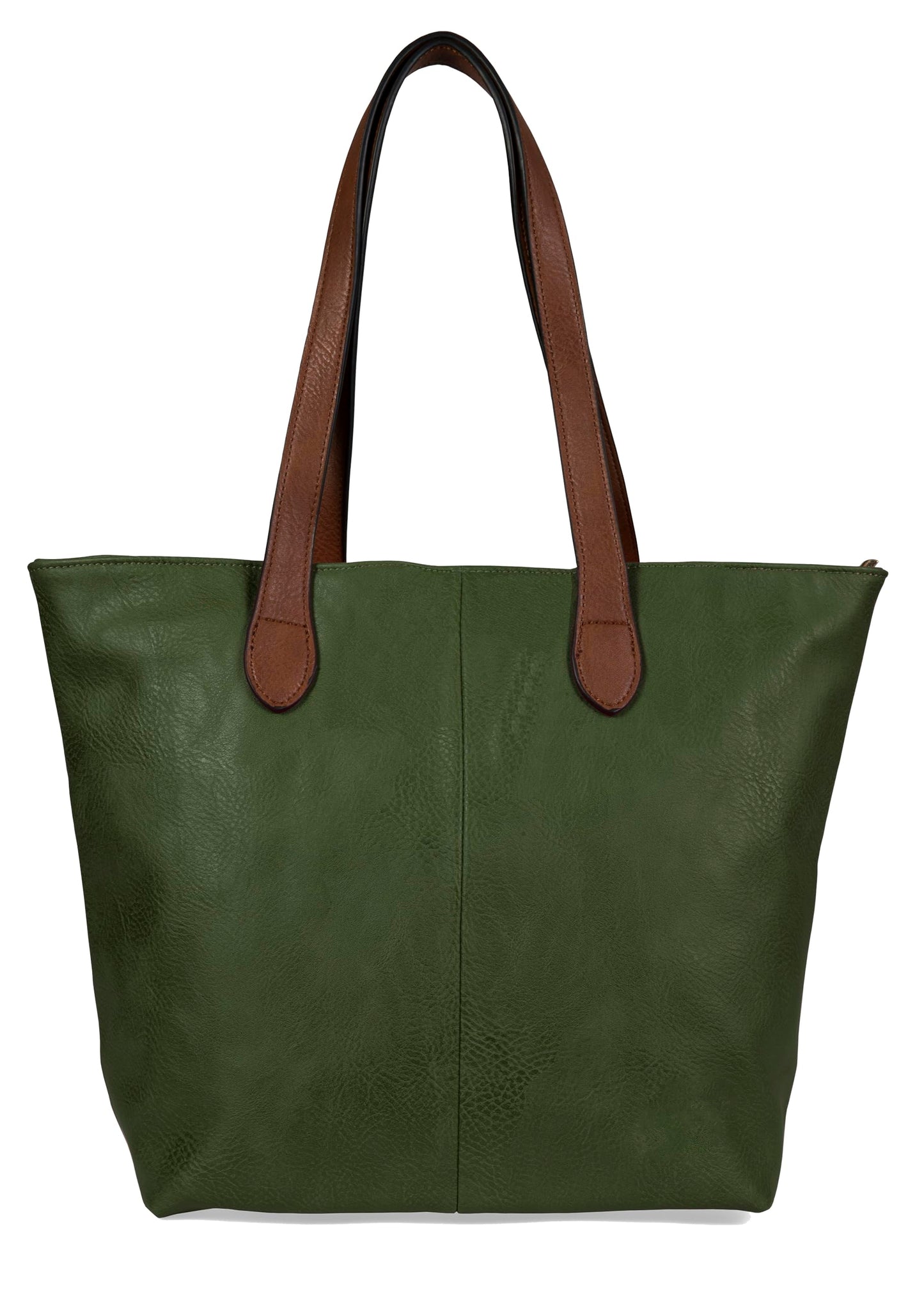 Brook - Medium Vegan Leather Shoulder Tote Bag with Zip Closure & Lightweight Design