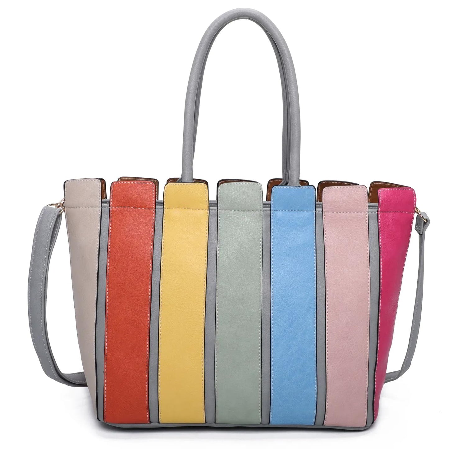 Iris - Medium Vegan Leather Shoulder Tote Bag with Zip Closure & Organised Interior