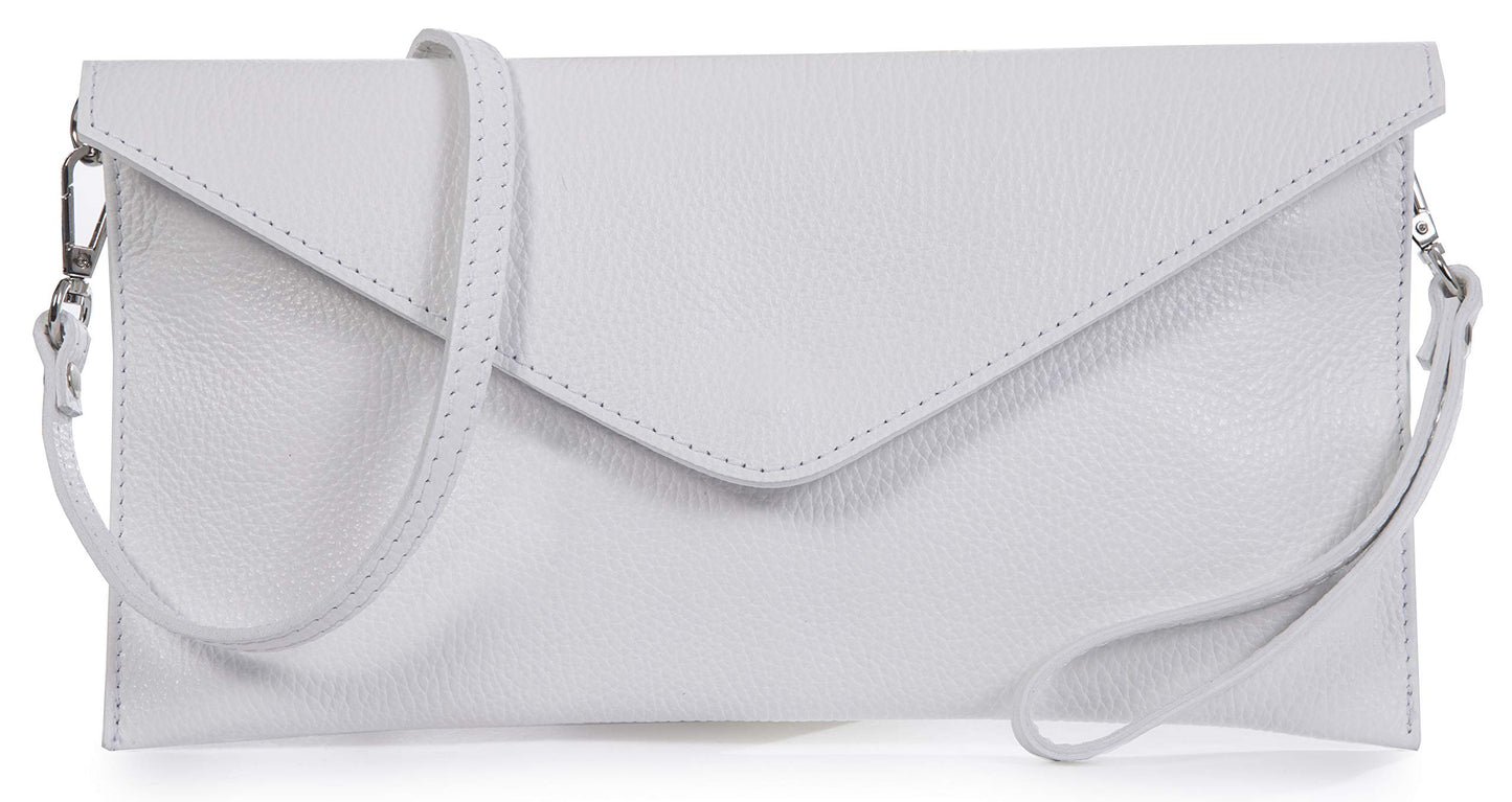 Thea - Genuine Italian Leather Clutch, Crossbody & Wristlet Bag Handmade in Florence