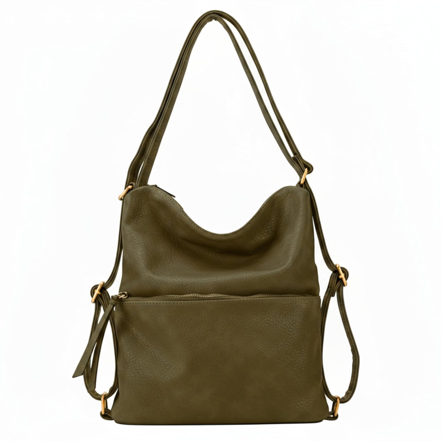 Elsie - Convertible Vegan Leather Shoulder Bag & Backpack with Multiple Compartments