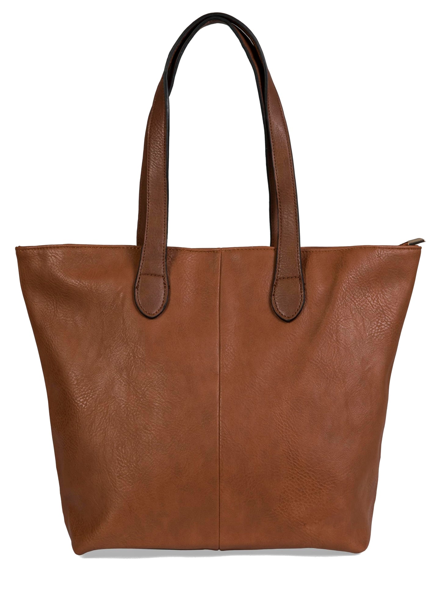 Brook - Medium Vegan Leather Shoulder Tote Bag with Zip Closure & Lightweight Design