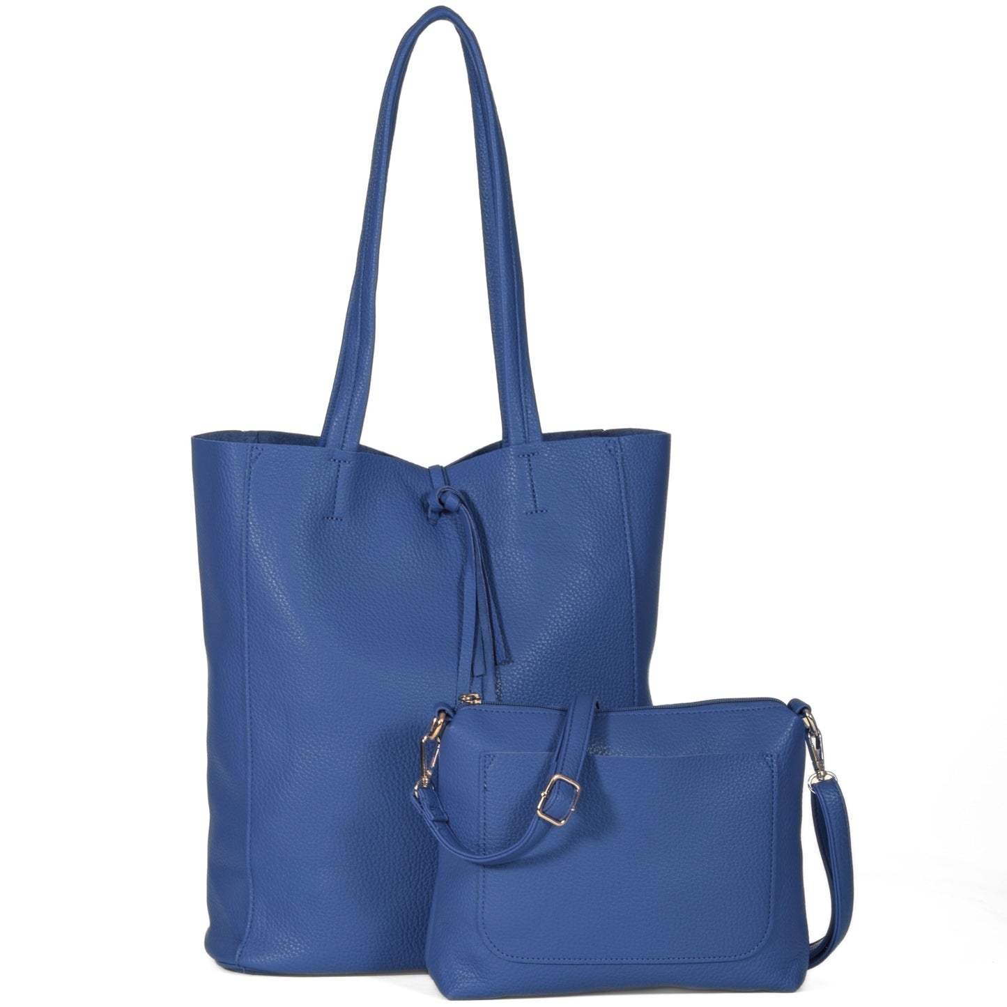 Alia - Large Vegan Leather Slouch Tote Bag with Second Crossbody for Everyday Versatility