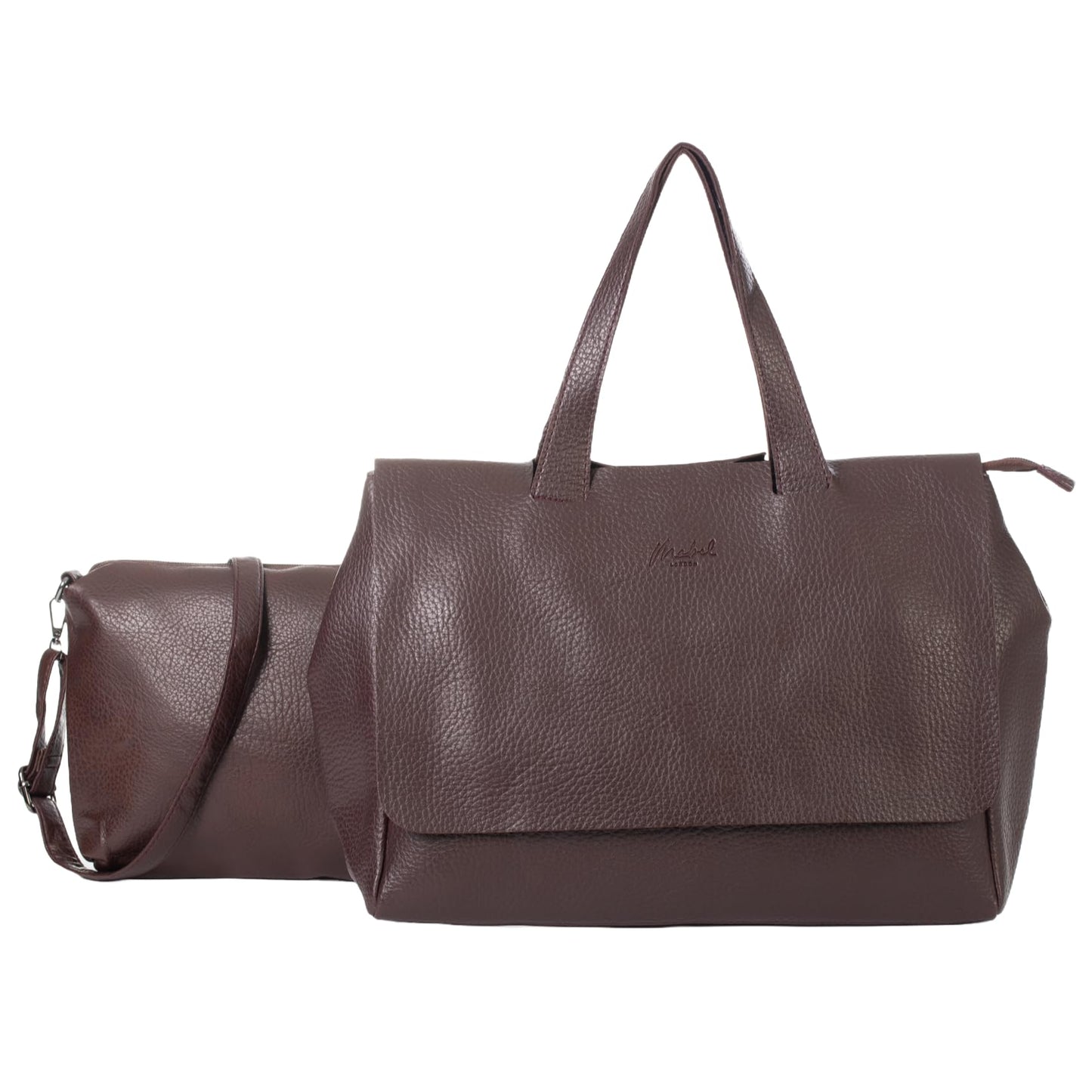 Joey - Vegan Leather Crossbody Messenger Bag with Flap Front & Zip Compartments