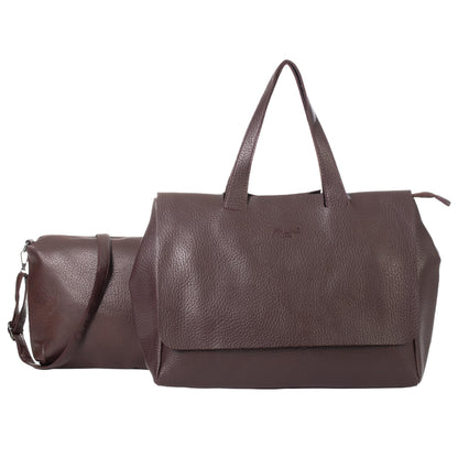 Joey - Vegan Leather Crossbody Messenger Bag with Flap Front & Zip Compartments