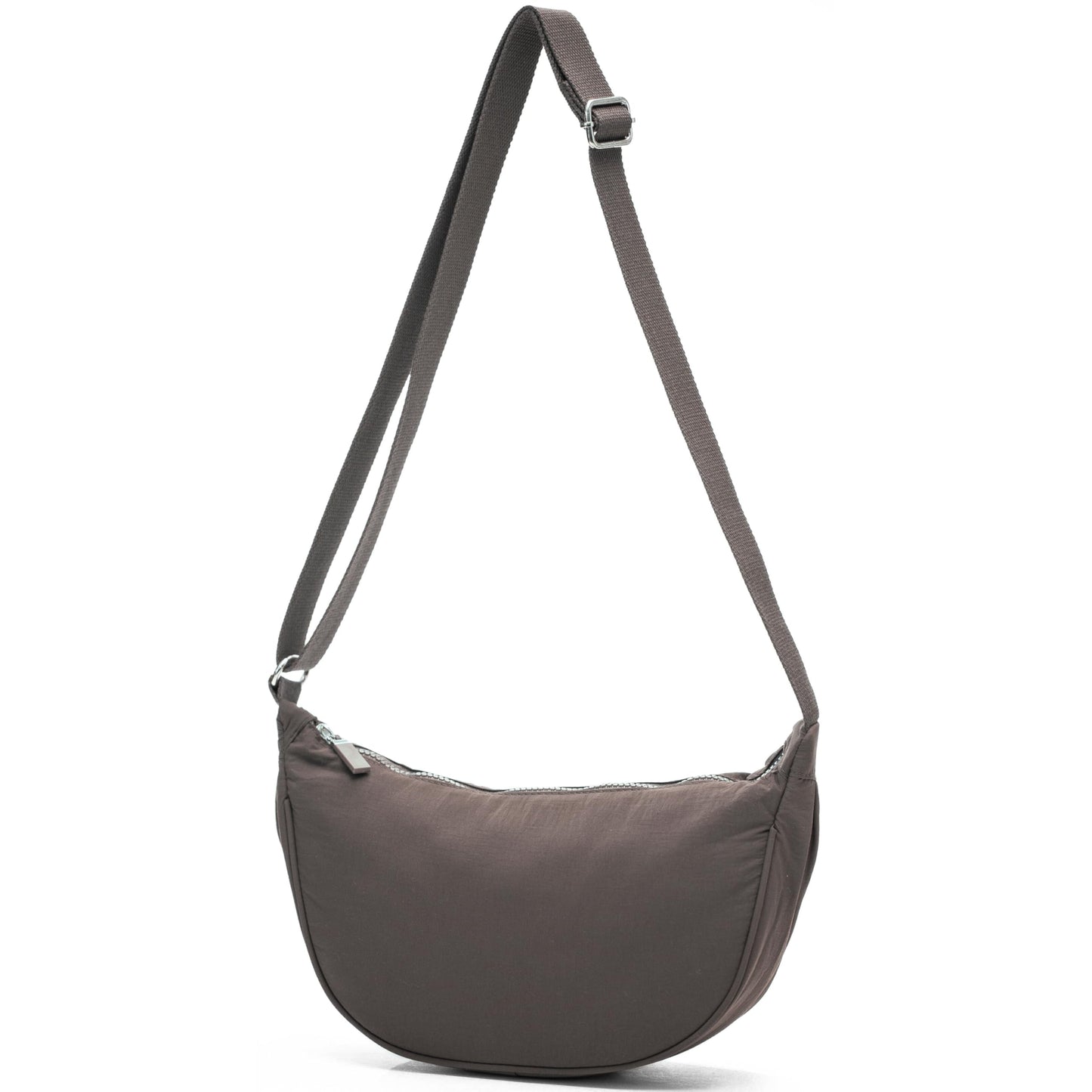 Sky - Small Crescent Moon Shoulder Crossbody Bag with Back Zip Pocket & Slip Pouches