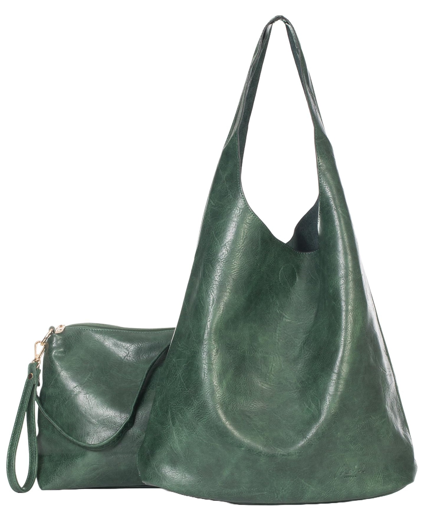 Kitty - Large Vegan Leather Slouch Shoulder Bag with Second Crossbody Bag