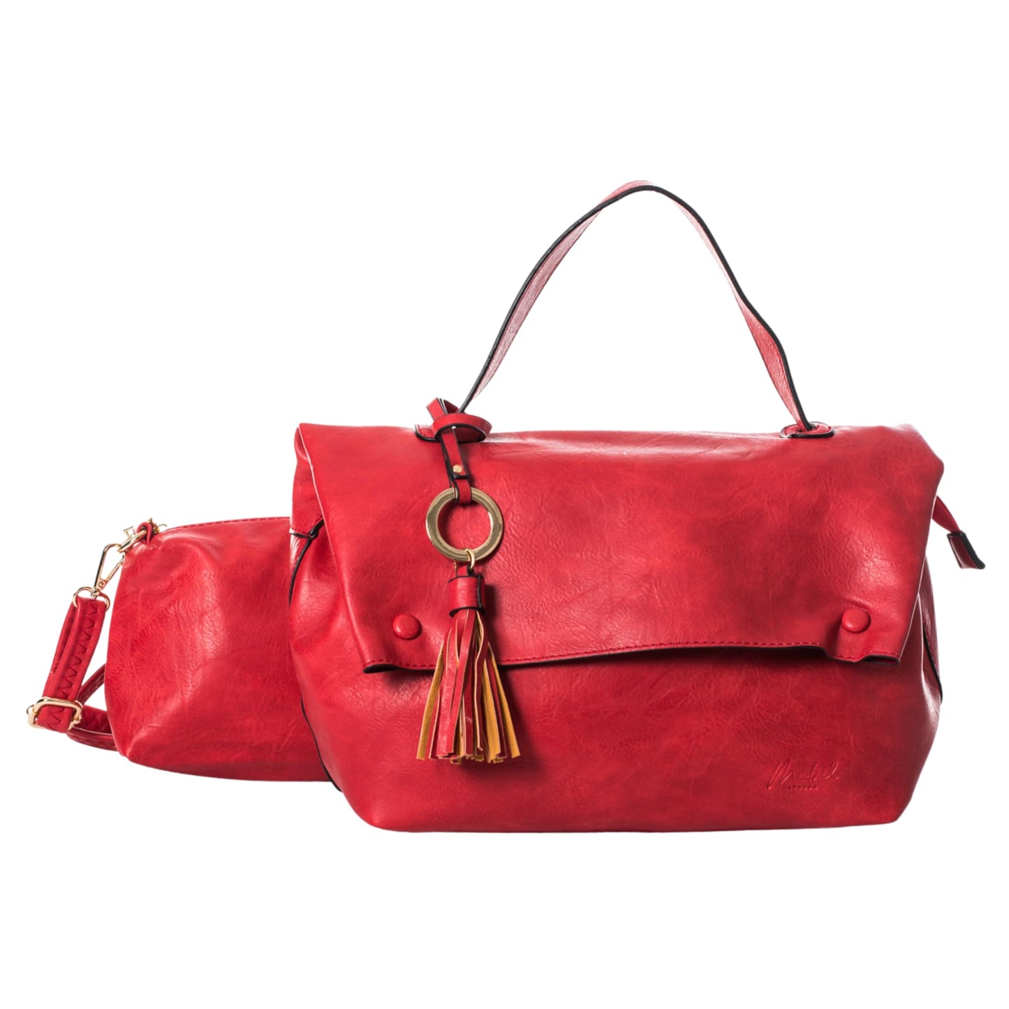 Sage - Large Vegan Leather Shoulder Tote with Second Matching Crossbody Bag