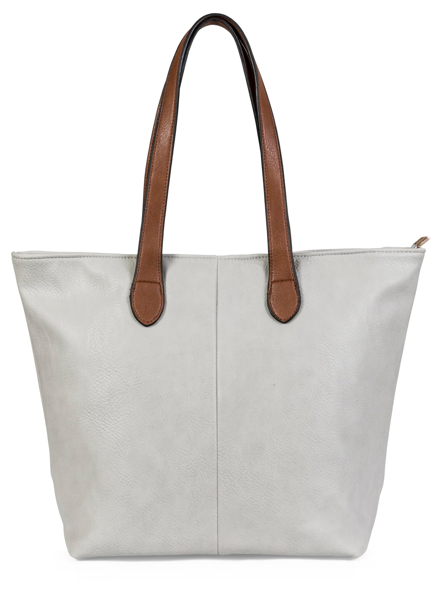 Brook - Medium Vegan Leather Shoulder Tote Bag with Zip Closure & Lightweight Design