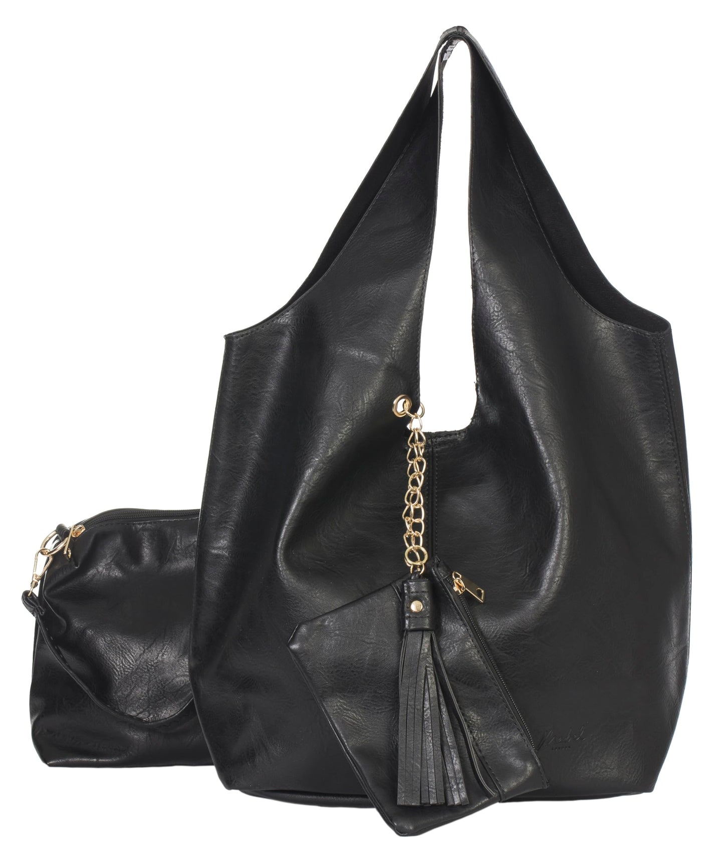 Kaira - Large Vegan Leather Hobo Shoulder Bag with Crossbody & Inside Bag