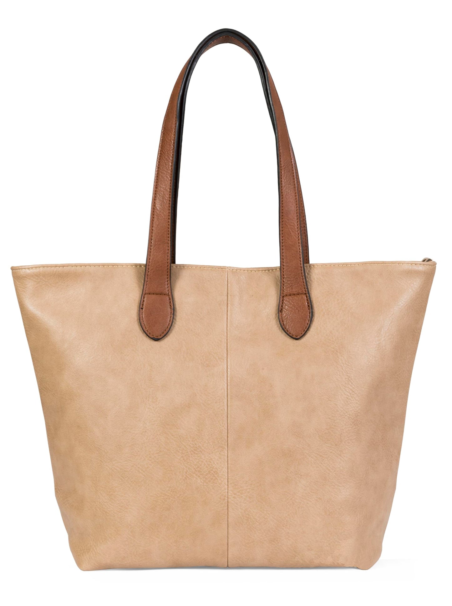 Brook - Medium Vegan Leather Shoulder Tote Bag with Zip Closure & Lightweight Design