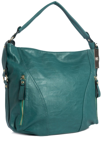 Paula - Large Vegan Leather Shoulder Tote Bag with Multiple Compartments