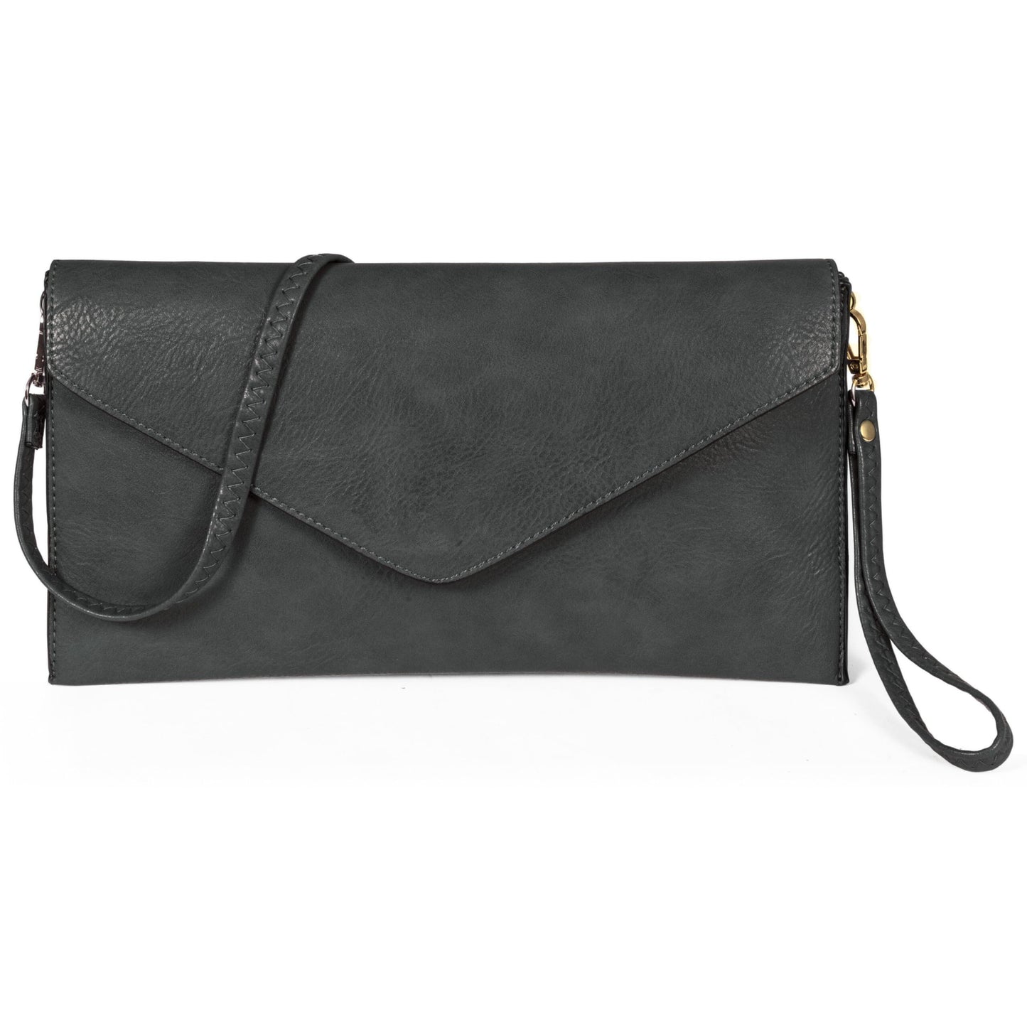 Piper - Vegan Leather Clutch Wristlet with Detachable Strap, Evening Purse Bag