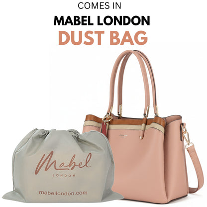 Structured Top Handle Tote Shoulder Bag with Tassel Charm & Crossbody Strap - Bella