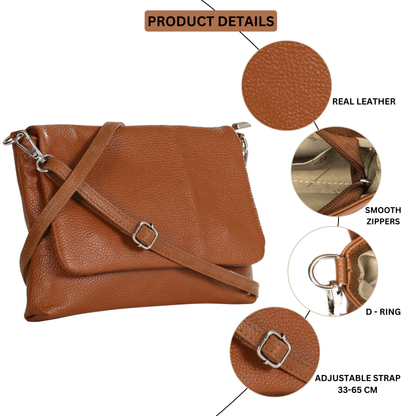 Jules - Genuine Italian Leather Small Crossbody & Shoulder Bag Handmade in Florence Tuscany