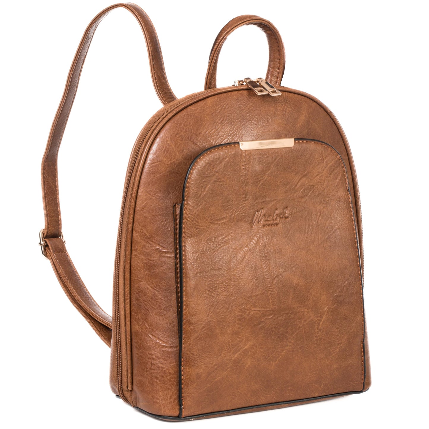 Miley - Vegan Leather Backpack Rucksack with Multiple Compartments & Gold Hardware