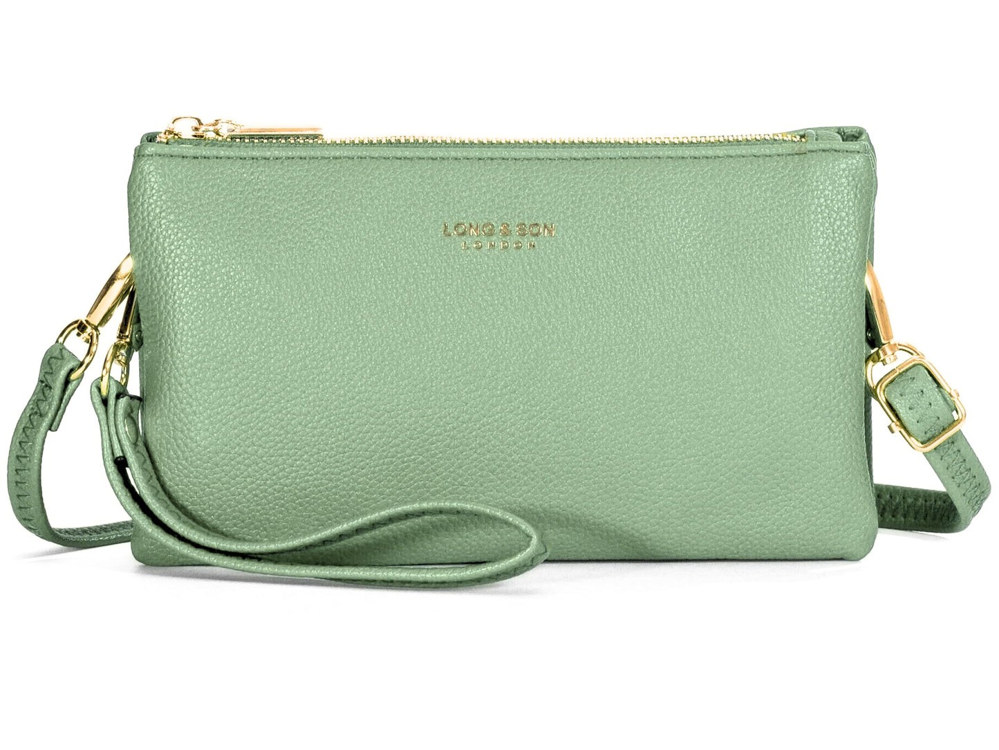 Ann - Small Vegan Leather Mini Crossbody Pouch Purse with Zip Closure & Strap