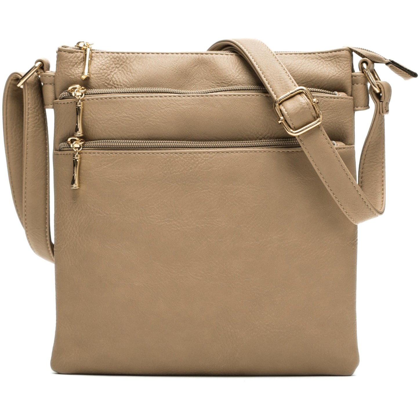 Jayden - Large Vegan Leather Shoulder Tote Bag with Zip Closure & Organised Interior