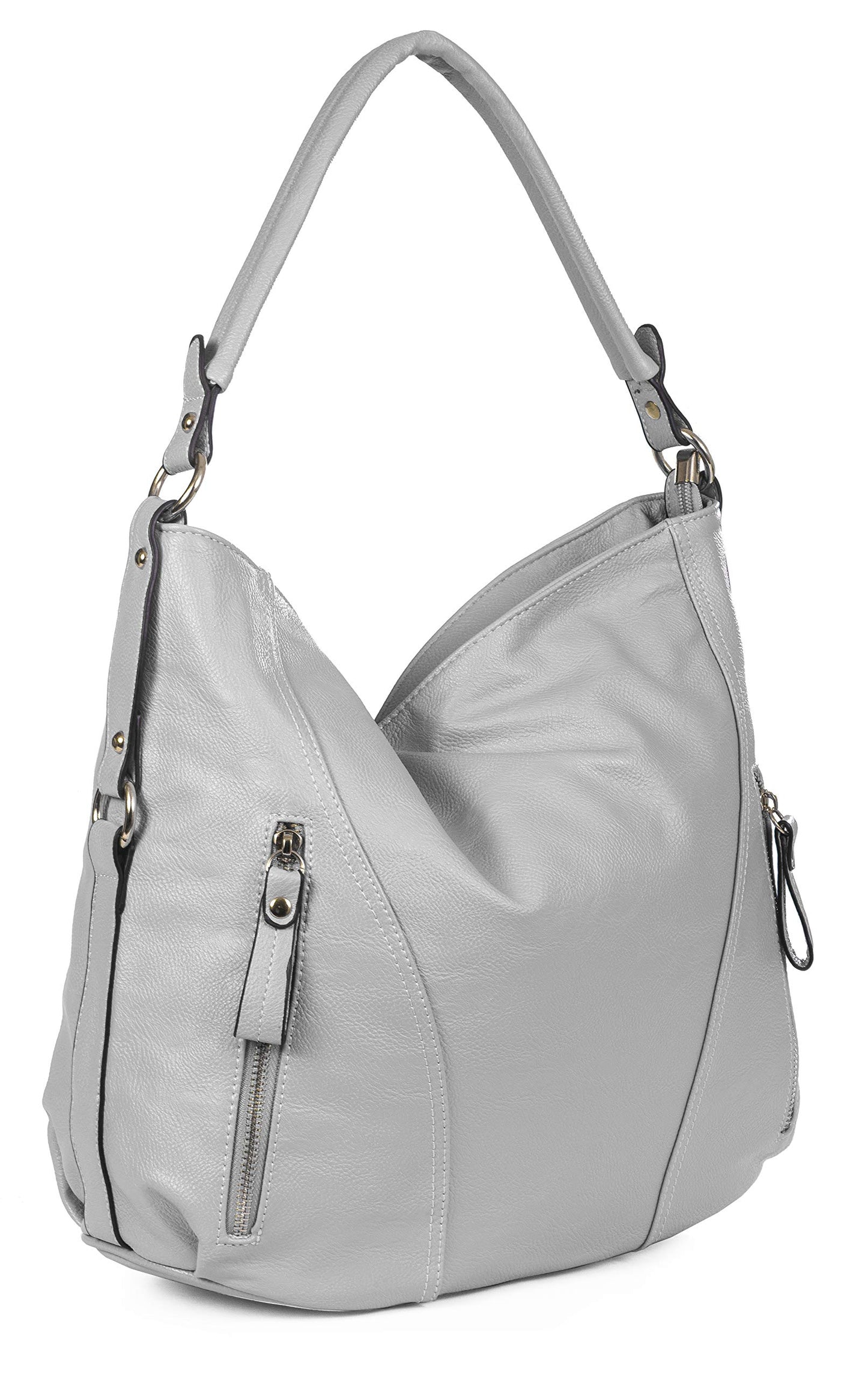 Paula - Large Vegan Leather Shoulder Tote Bag with Multiple Compartments