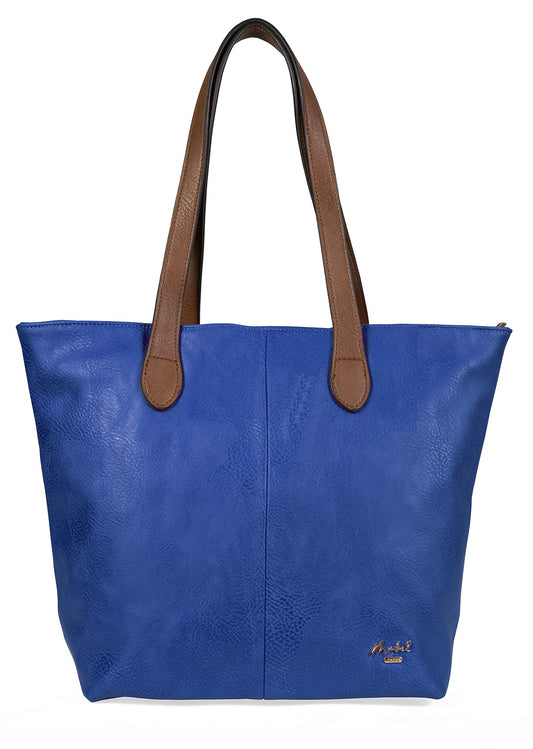 Brook - Medium Vegan Leather Shoulder Tote Bag with Zip Closure & Lightweight Design
