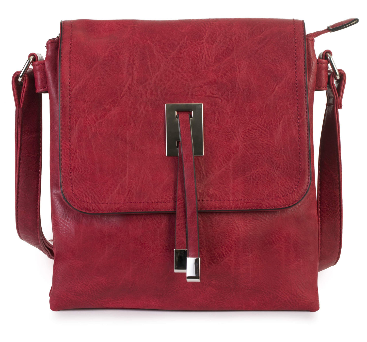 Zeta - Vegan Leather Medium Crossbody Bag with Zip Closure & Organised Interior