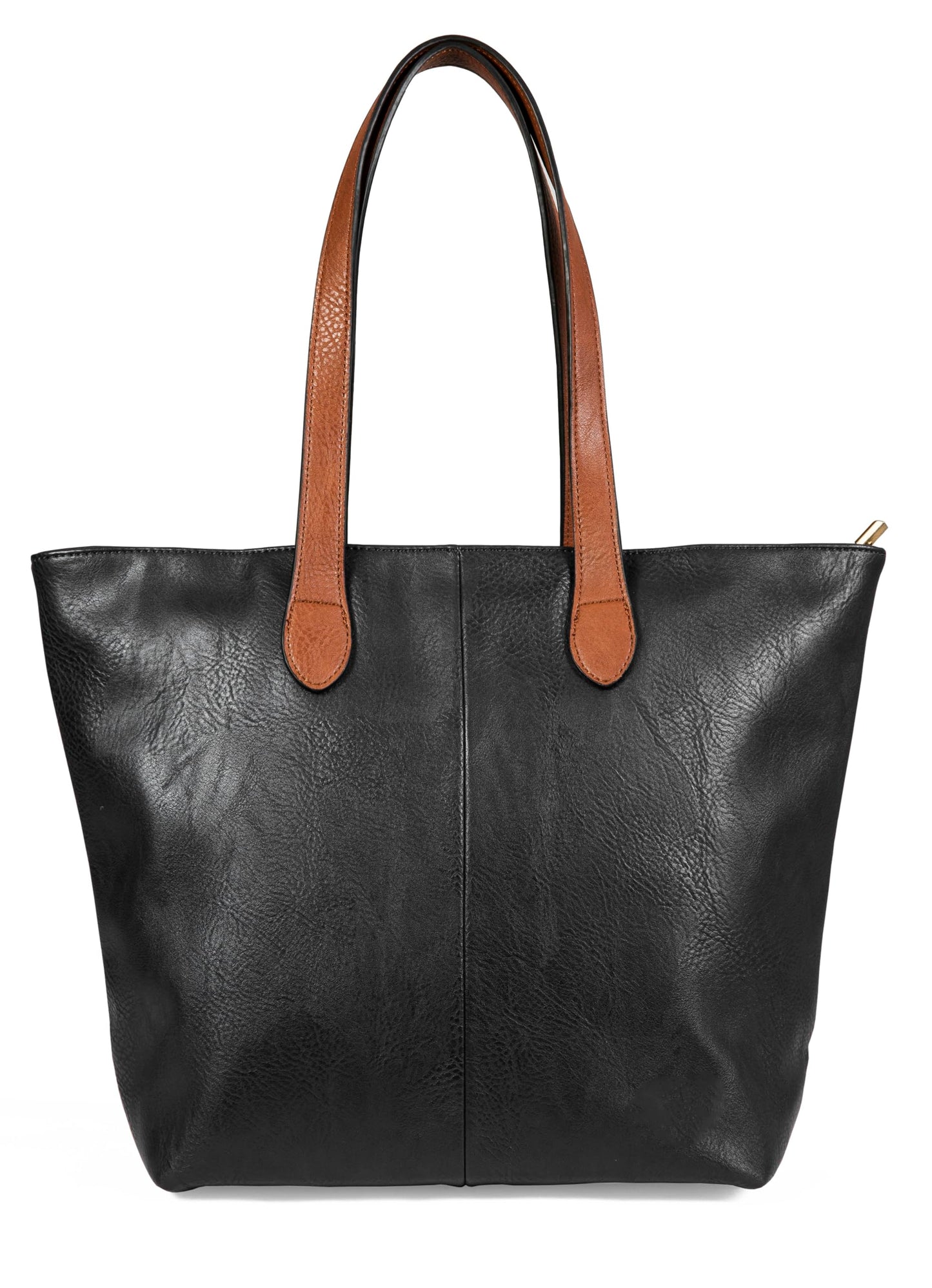 Brook - Medium Vegan Leather Shoulder Tote Bag with Zip Closure & Lightweight Design