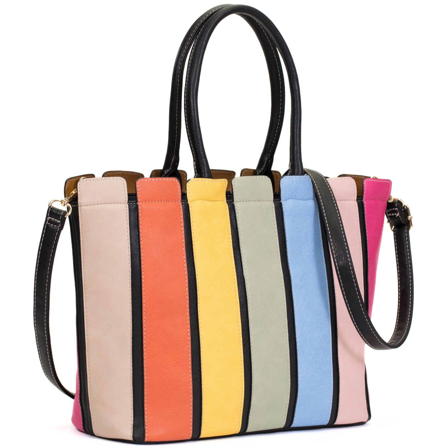 Iris - Medium Vegan Leather Shoulder Tote Bag with Zip Closure & Organised Interior