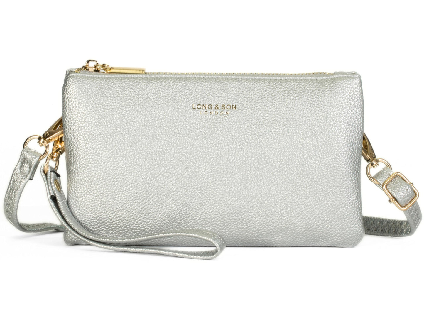 Ann - Small Vegan Leather Mini Crossbody Pouch Purse with Zip Closure & Strap