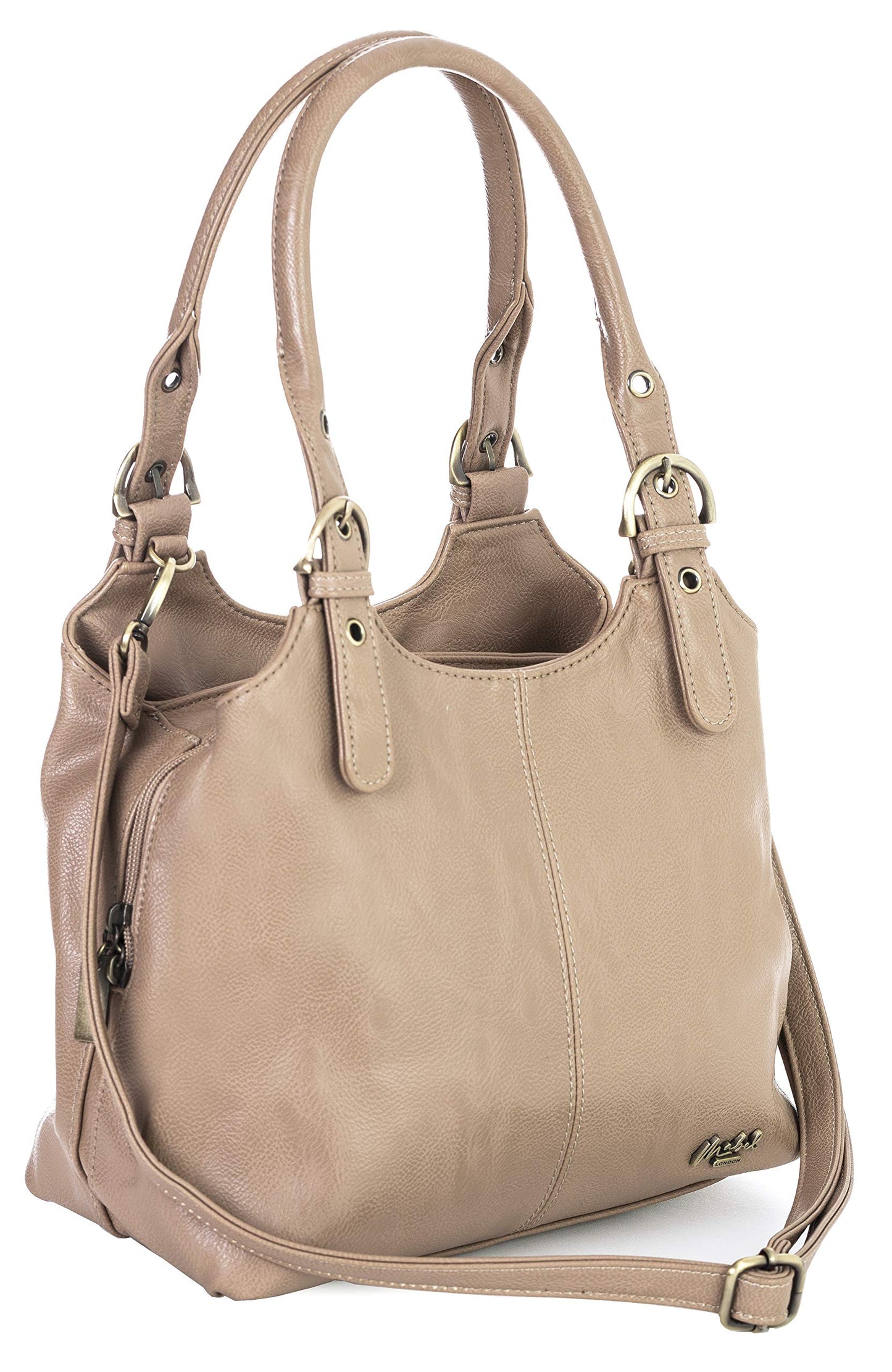 Amelia - Large Vegan Leather Shoulder Tote with Zip Closure & Spacious Organised Interior